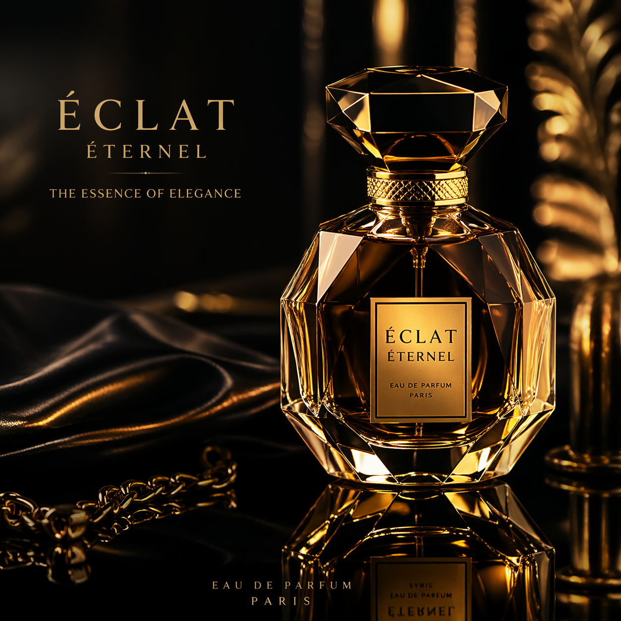Luxury Perfume Black Glass Ad