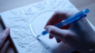 The frost brush condenses the polar ecology on the canvas.
